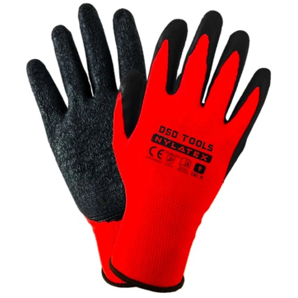 Darba cimdi ar lateksa pārklājumu 13G Polyester (12 pāri) - DS1284