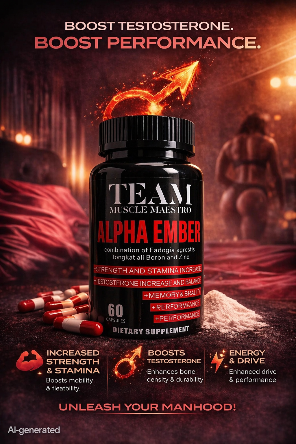 Alpha Ember – Test Booster, 60 kapsulas
