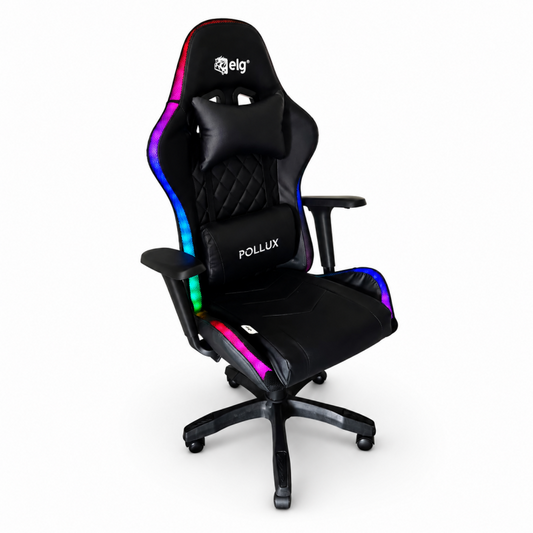Игровое компьютерное кресло с RGB-подсветкой и функцией массажа, цвет чёрный