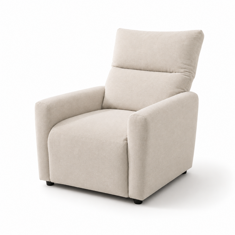 Luxury Recliner Chair NOX with Footrest & Full Recline Function (Beige)
