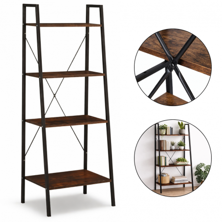Loft 4-Tier Bookshelf & Storage Display Shelf (60x35x147cm)