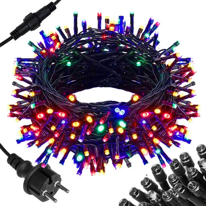 Ziemassvētku LED virtene Springos CL0539 (500 LED), 41,5 m, daudzkrāsu (Multicolor) ar auksti baltu FLASH zibšņu efektu, CL0539
