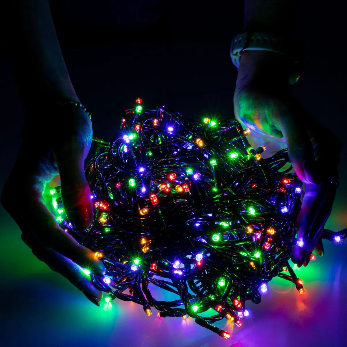Ziemassvētku LED virtene Springos CL0539 (500 LED), 41,5 m, daudzkrāsu (Multicolor) ar auksti baltu FLASH zibšņu efektu, CL0539