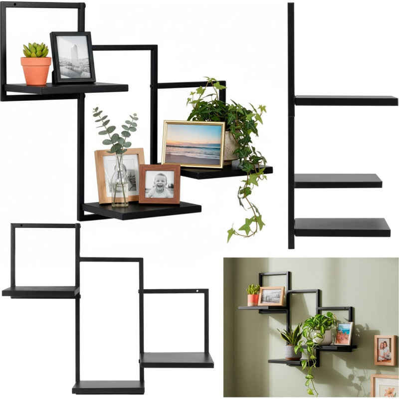 Sienas plauktu komplekts Springos HF0055, melns