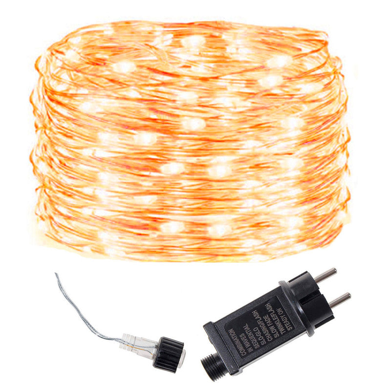 Ultra-Thin Decorative Micro-LED String Lights Springos CL0082 (200 LED, Nano Wire), 20 m, Warm White