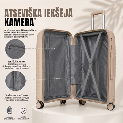 Комплект чемоданов Ecarla, 3шт., бежевый