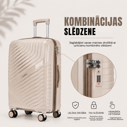 Ceļojuma koferis, L izmērs, bēšs