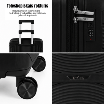 Ceļojuma koferis, L izmērs, melns