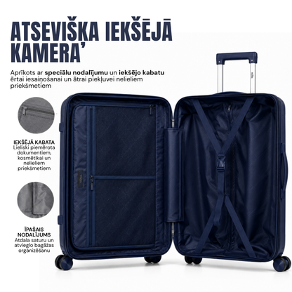 Ceļojuma koferis, L izmērs, zils