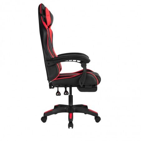 Gaming krēsls ar kāju balstu STRIKER ONE, ādas imitācija - sarkans