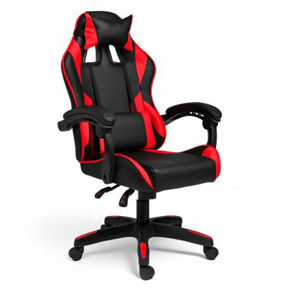 Gaming krēsls ar kāju balstu STRIKER ONE, ādas imitācija - sarkans