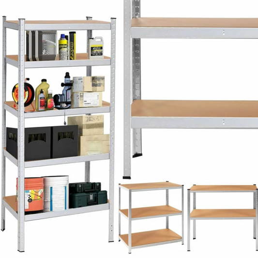 Heavy-Duty Galvanized Metal Storage Shelving Unit Springos HA5161, 180 × 90 × 40 cm (5 Shelves, up to 875 kg)