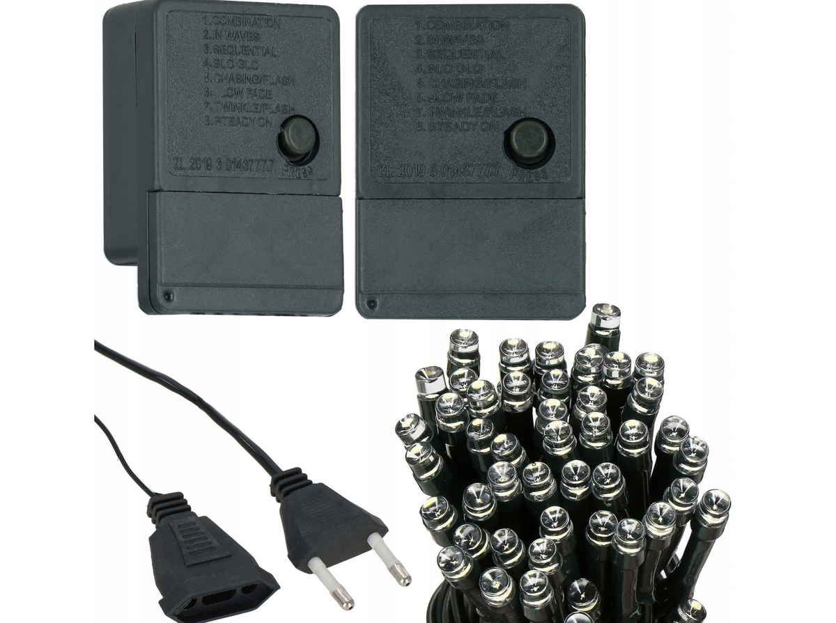 Ziemassvētku LED virtene Springos CL0402 (400 LED), 27,5 m, auksti balta, 8 režīmi