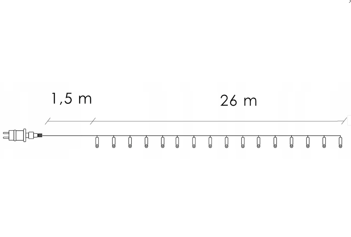 Ziemassvētku LED virtene Springos CL0402 (400 LED), 27,5 m, auksti balta, 8 režīmi