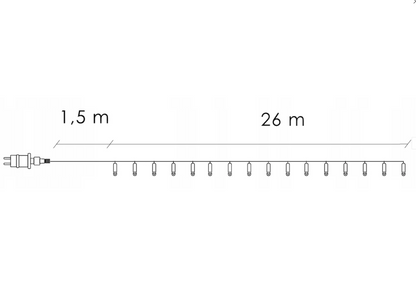 Ziemassvētku LED virtene Springos CL0402 (400 LED), 27,5 m, auksti balta, 8 režīmi