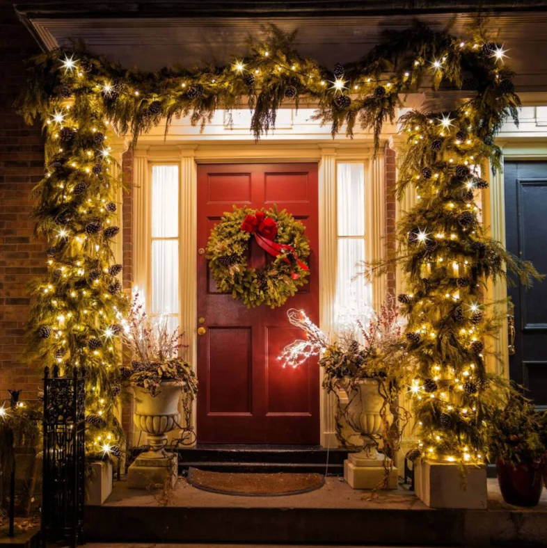 Ziemassvētku LED virtene Springos CL4096 (1000 LED), 52.5 m, silti balta ar auksti baltu FLASH zibšņu efektu, CL4096