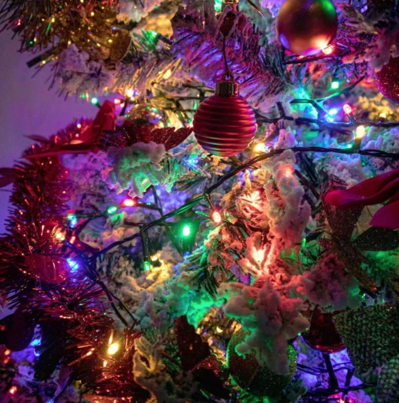 Ziemassvētku LED virtene Springos CL0545 (500 LED), 27.5 m, daudzkrāsu (Multicolor) ar auksti baltu FLASH zibšņu efektu, IP44, CL0545