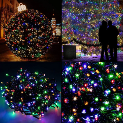 Ziemassvētku LED virtene Springos CL0545 (500 LED), 27.5 m, daudzkrāsu (Multicolor) ar auksti baltu FLASH zibšņu efektu, IP44, CL0545