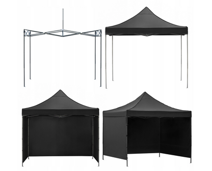 Saliekama dārza nojume / pasākumu telts Springos GP0011, 3 × 3 m, pelēka, ar sānu sienu un somu