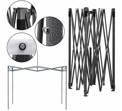 Saliekama dārza nojume / pasākumu telts Springos GP0011, 3 × 3 m, pelēka, ar sānu sienu un somu