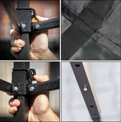Saliekama dārza nojume / pasākumu telts Springos GP0011, 3 × 3 m, pelēka, ar sānu sienu un somu