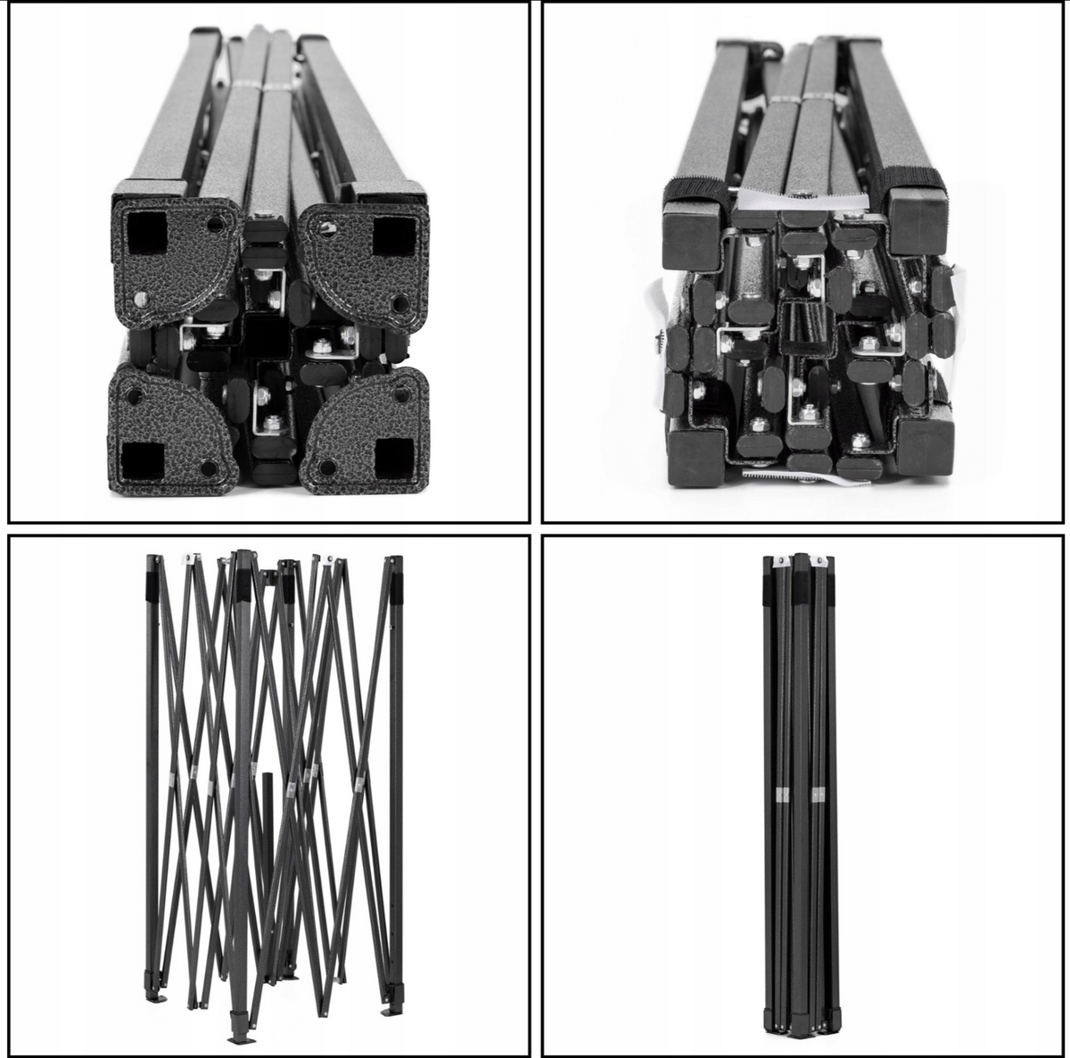 Saliekama dārza nojume / pasākumu telts Springos GP0011, 3 × 3 m, pelēka, ar sānu sienu un somu