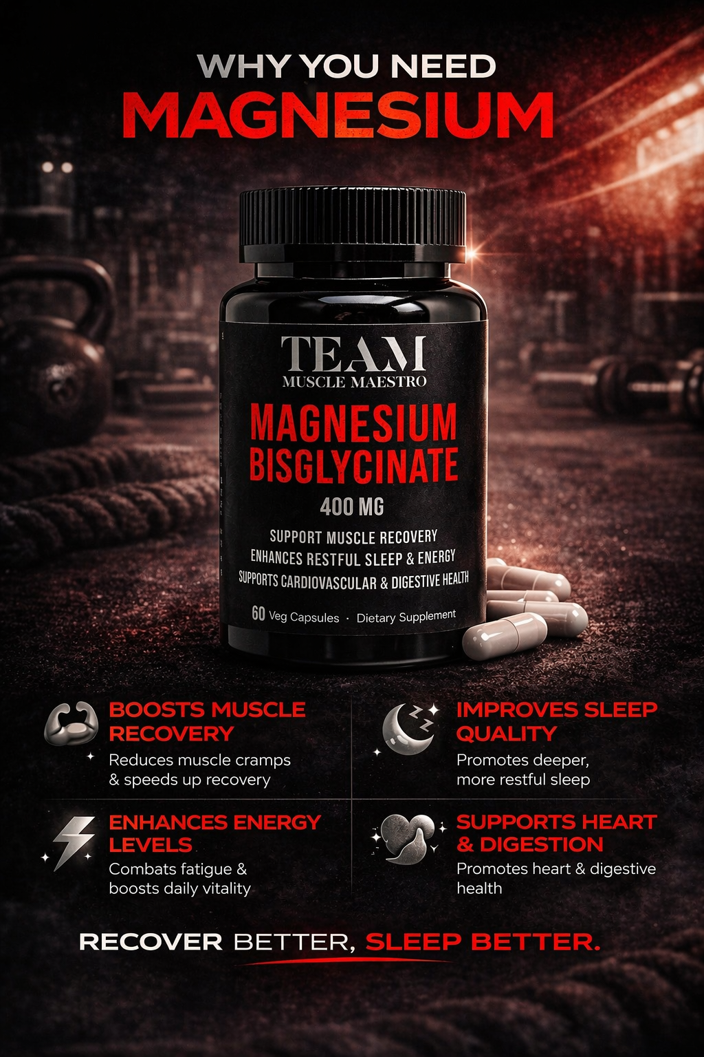 Magnesium Bysglicinate 400mg (30servings)