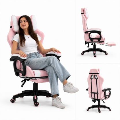 Игровое кресло EC Gaming, 51 x 53 x 125 - 133 см, розовое