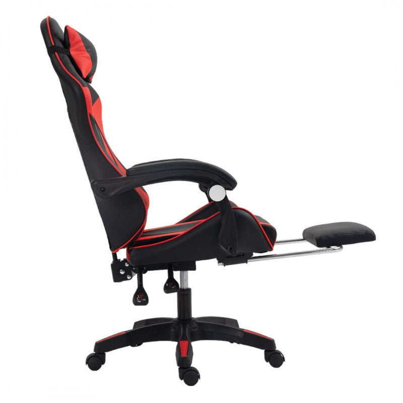 Spēļu krēsls EC Gaming, 51 x 53 x 125 - 133 cm, melna krās/sarkana krās.