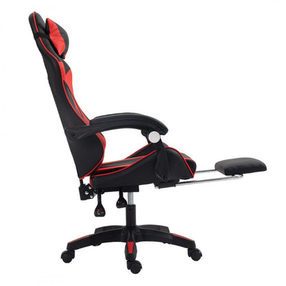 Spēļu krēsls EC Gaming, 51 x 53 x 125 - 133 cm, melna krās/sarkana krās.