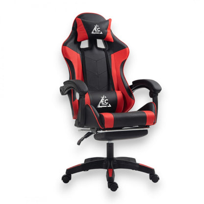 Spēļu krēsls EC Gaming, 51 x 53 x 125 - 133 cm, melna krās/sarkana krās.