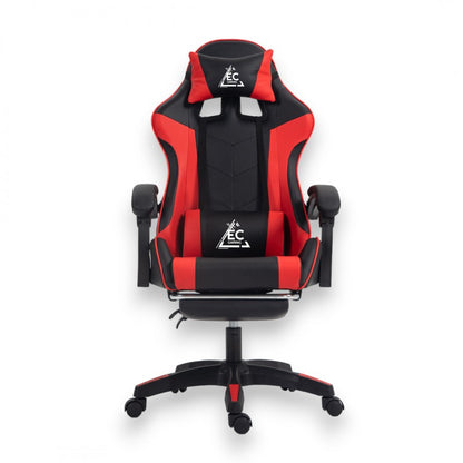 Spēļu krēsls EC Gaming, 51 x 53 x 125 - 133 cm, melna krās/sarkana krās.