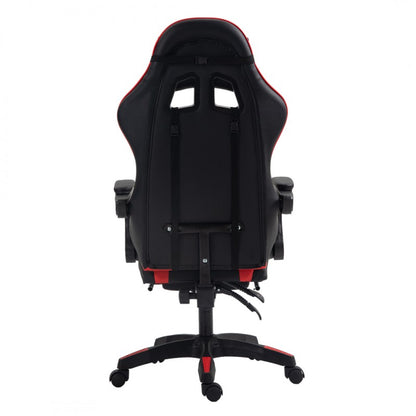 Spēļu krēsls EC Gaming, 51 x 53 x 125 - 133 cm, melna krās/sarkana krās.