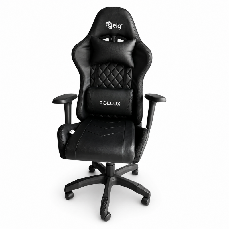 Gaming datorkrēsls ar RGB apgaismojumu, masāžas funkciju, melns