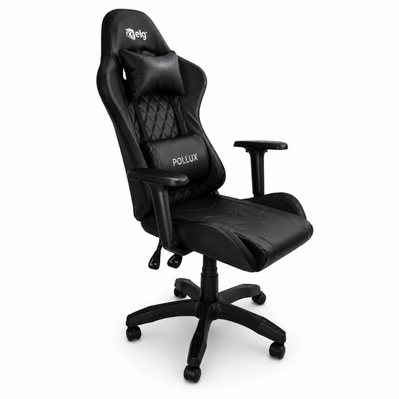 Gaming datorkrēsls ar RGB apgaismojumu, masāžas funkciju, melns