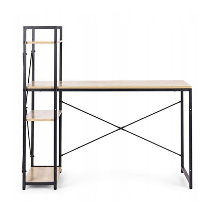 Loft-style desk with shelf 120 × 60 cm, light brown