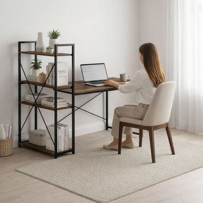 LOFT stila rakstāmgalds ar plauktu 120 × 60 cm