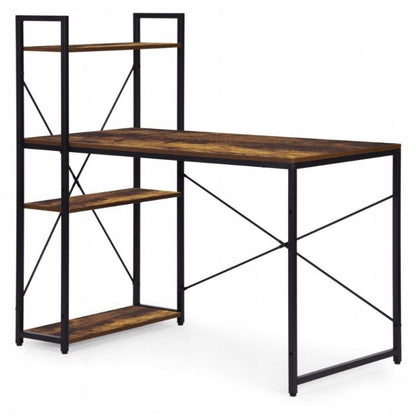LOFT stila rakstāmgalds ar plauktu 120 × 60 cm