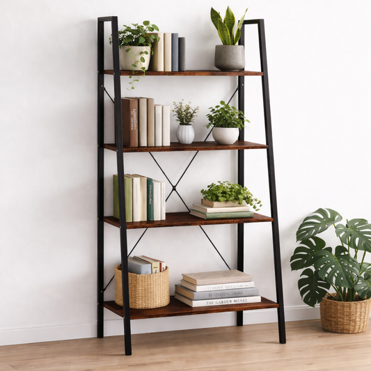Loft 4-Tier Bookshelf & Storage Display Shelf (60x35x147cm)