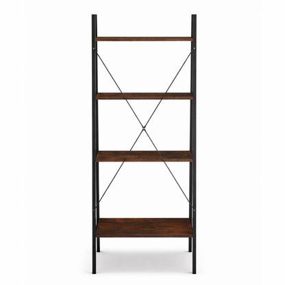 Loft stila 4 plauktu grāmatu plaukts SZ51BR (60x35x147 cm)
