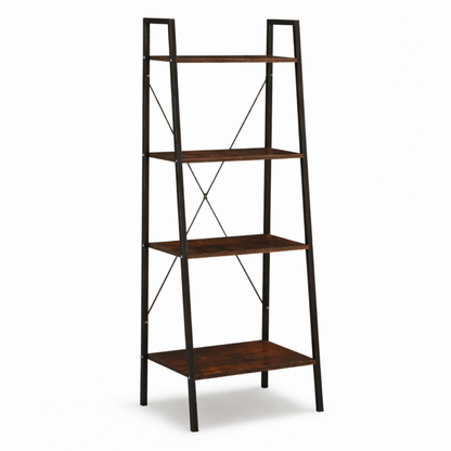 Loft stila 4 plauktu grāmatu plaukts SZ51BR (60x35x147 cm)