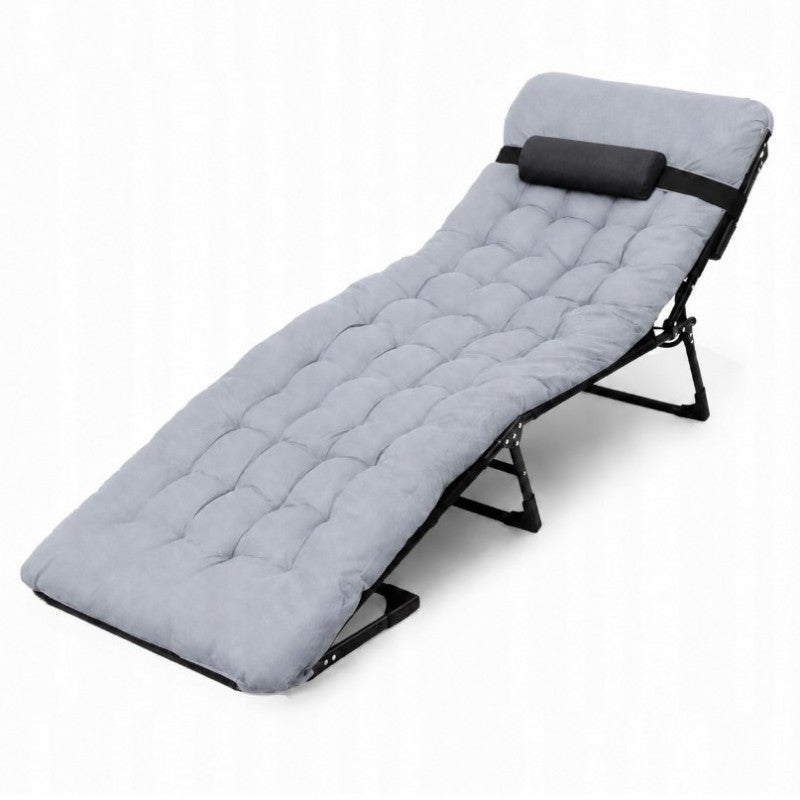 Folding Camping Bed with Mattress – 190 × 68 cm