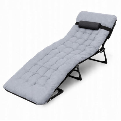 Folding Camping Bed with Mattress – 190 × 68 cm