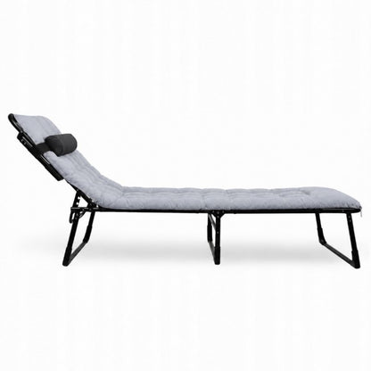 Folding Camping Bed with Mattress – 190 × 68 cm