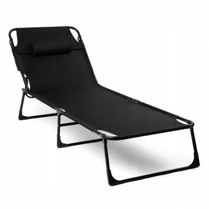 Folding Camping Bed with Mattress – 190 × 68 cm