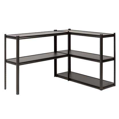 Metal Storage Shelving Unit Springos HA5284, 200 × 120 × 40 cm (5 MDF Shelves, up to 750 kg), Black, HA5284
