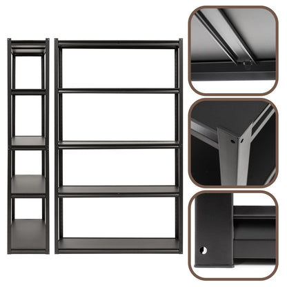 Metal Storage Shelving Unit Springos HA5284, 200 × 120 × 40 cm (5 MDF Shelves, up to 750 kg), Black, HA5284