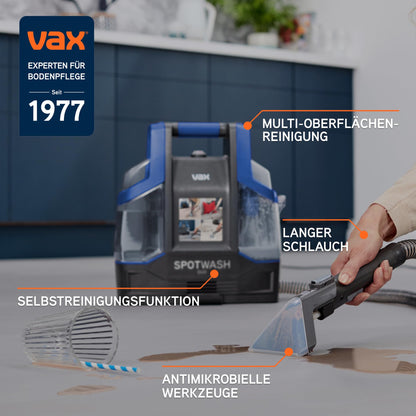 Vax SpotWash Duo CDCW-CSXS – Portatīvais mazgājošais putekļusūcējs audumiem un cietajām virsmām