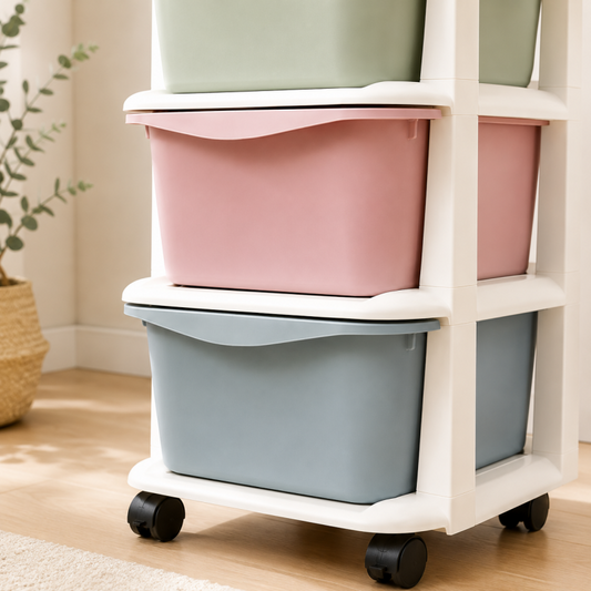 5-Drawer Plastic Storage Trolley on Wheels PO10