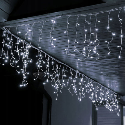 Gaismas aizkars / Lāstekas Springos 300 LED ar pulti, 14.5 m, auksti balta gaisma, IP44